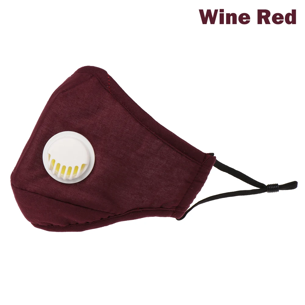 wine red Многоразовый дышащий хлопок PM2.5 фильтр Анти дымовая Маска дыхательный клапан Анти-пыль рот маска фильтр с активированным углем респиратор Маска - Цвет: wine red