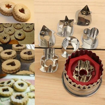 

Geometric Shape Cookie Cutter 7PCS Hollow Sandwich Biscuits Mold DIY Handmade Baking Mold Kitchen Gadget