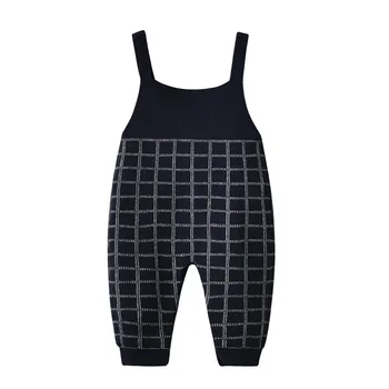 

Children Overalls Fashion Navy Cotton Knitted Newborn Boy Girl Strap Rompers One Piece Toddler Infant Jumpsuits Children Outfits