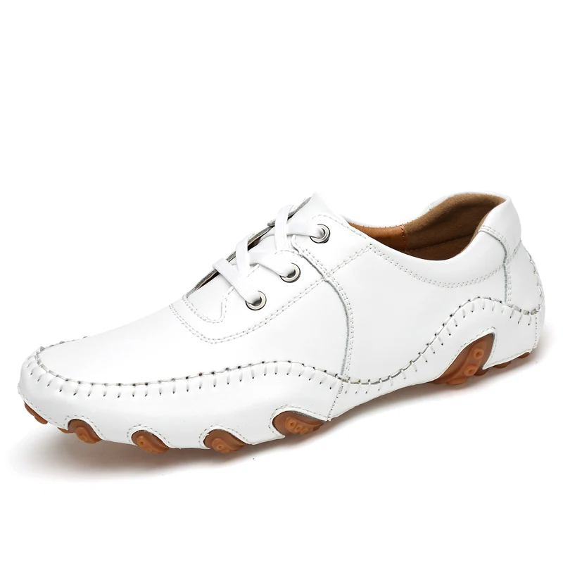 Новая обувь для гольфа мужские кроссовки для гольфа со шнуровкой нескользящие легкие дышащие мягкие удобные спортивные туфли мужские с заклепками Kasut Golf Sepatu - Цвет: WHITE2