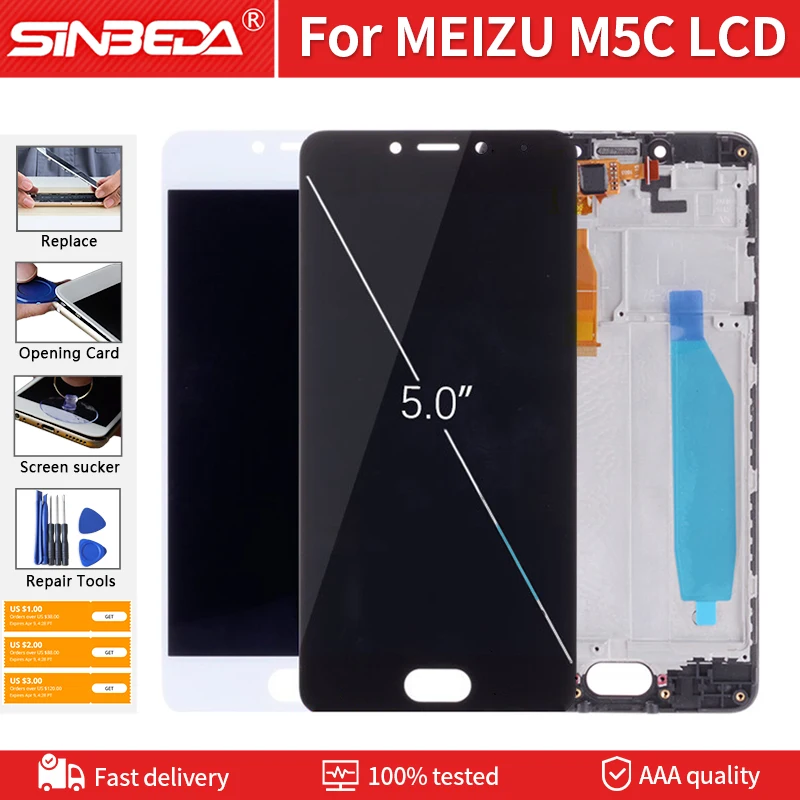 Оригинальный ЖК-дисплей 5 0 дюйма для MEIZU M5C M710H сенсорный AAA + дигитайзер в сборе с