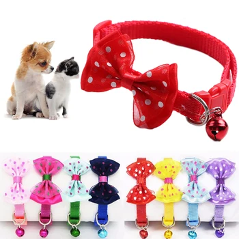 

1pc Candy Color Adjustable Bow Tie Bell Bowknot Sale Collar Necktie Puppy Kitten Dog Cat Pet Supplies