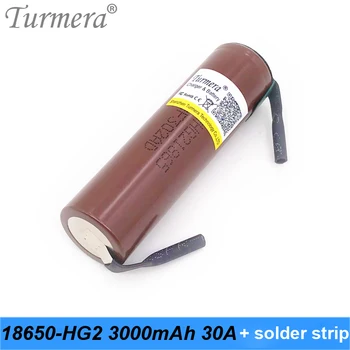 

Turmera 18650 HG2 3000mAh Battery 30A 3.6V Welding strip for screwdriver Shura Shurika HG2 Battery and electric bike battery use