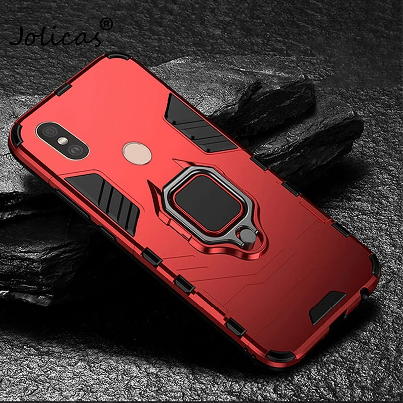 Red Роскошный бронированный чехол для телефона для Xiaomi mi 9T Red mi Note 5 7 Чехол-держатель с кольцом для Red mi K20 6 Pro Red mi 5 Plus чехол-подставка - Цвет: Red