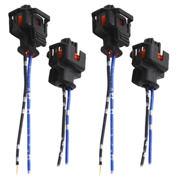 

4Pcs Professional Adapter Top Slot Fuel Injector Connector Plug for Car Use