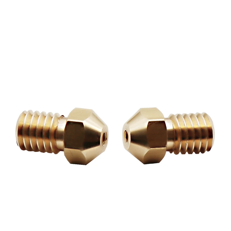 2pcs 3d 프린터 노즐 E3D V6 V5 황동 노즐 M6 스레드 0.2 0.3 0.4 0.5mm 1.75mm Filamne 용 탈착식 스테인레스 스틸 팁