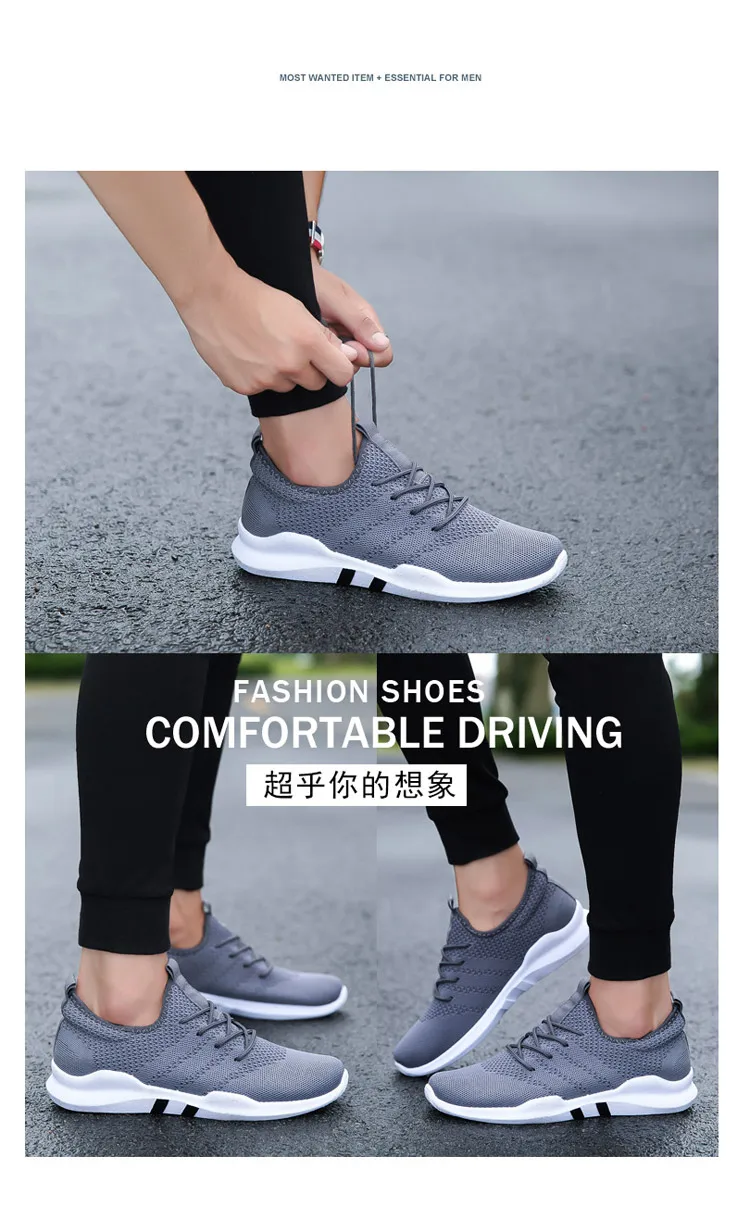 Men Sneakers Casual Summer Breathable Shoes Men Black White Red Light Comfortable Lace-Up Spring Autumn Male Footwear Trainers