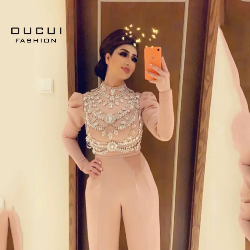 Женское вечернее платье Oucui вечерние платья с длинными рукавами и карманами со