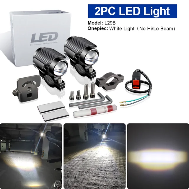 TRK502X Motorcycle Headlight Front Foglight  12V LED Headlamp Spotlights Head Light FOR Benelli TRK502 X TRK 502X 2021 TRK 502 2pcs L29B White