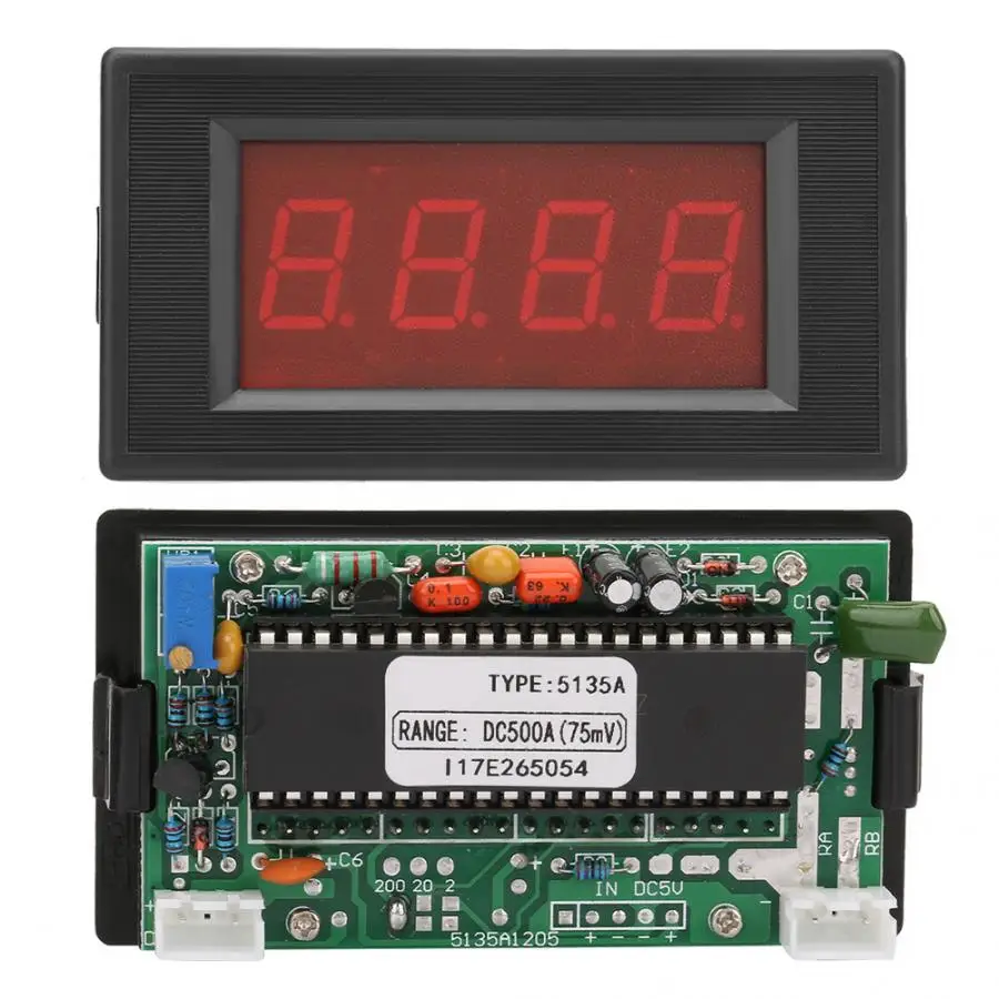 5135A DC5V 3 1/2 цифровой красный светодиод цифровой Панель Измеритель постоянного тока, 100A/200A/500A Амперметр переменного тока Амперметр