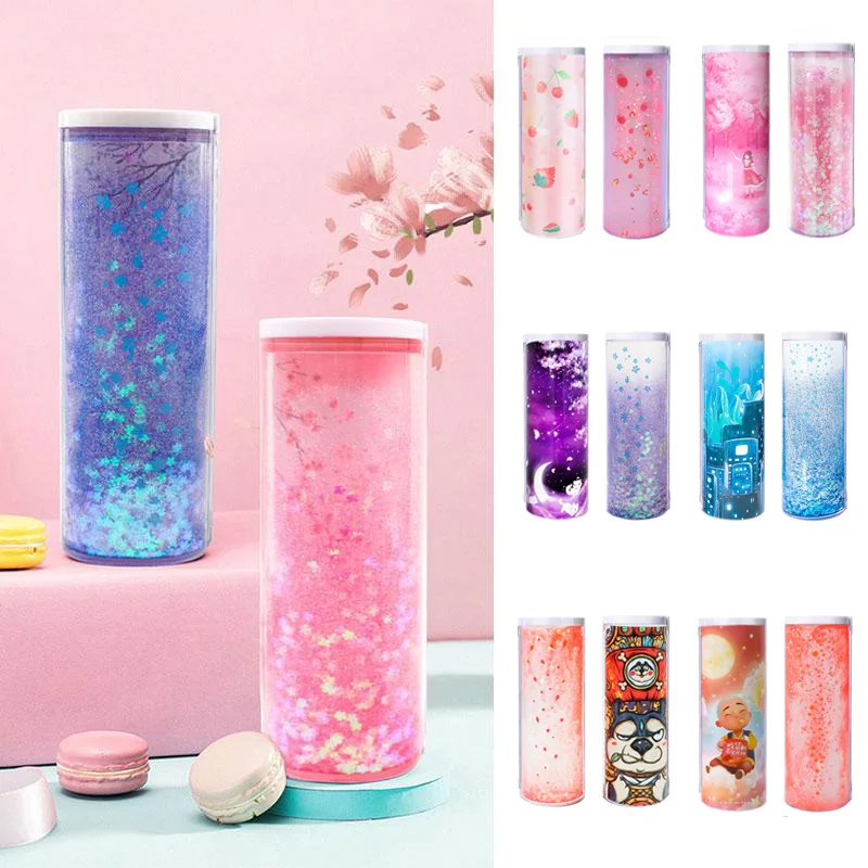 

NBX Stand Up Pencil Case Newmebox Transparent Pencil Box Calculator Electronic Clock School Case Supplies For Girls Boys Teenage