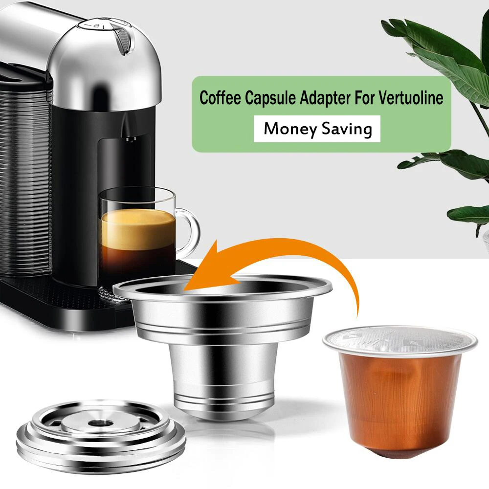 Coffee Capsule Adapter Reusable Coffee Capsule Stainless Steel Transfer For  Vertuo To For Nespresso Filter Accessories 
