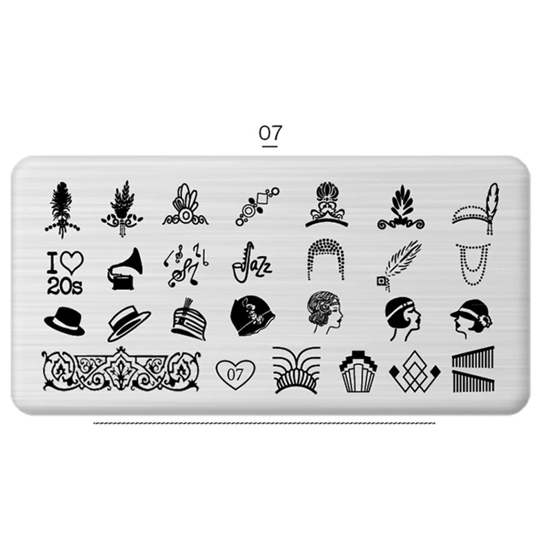 Nail Stamping Plates DIY Nail Stamper Nail Stencil Nail Charm Nail Deco Nail Art Accessoire Nail Designs Nail Art Decorations - Цвет: 07