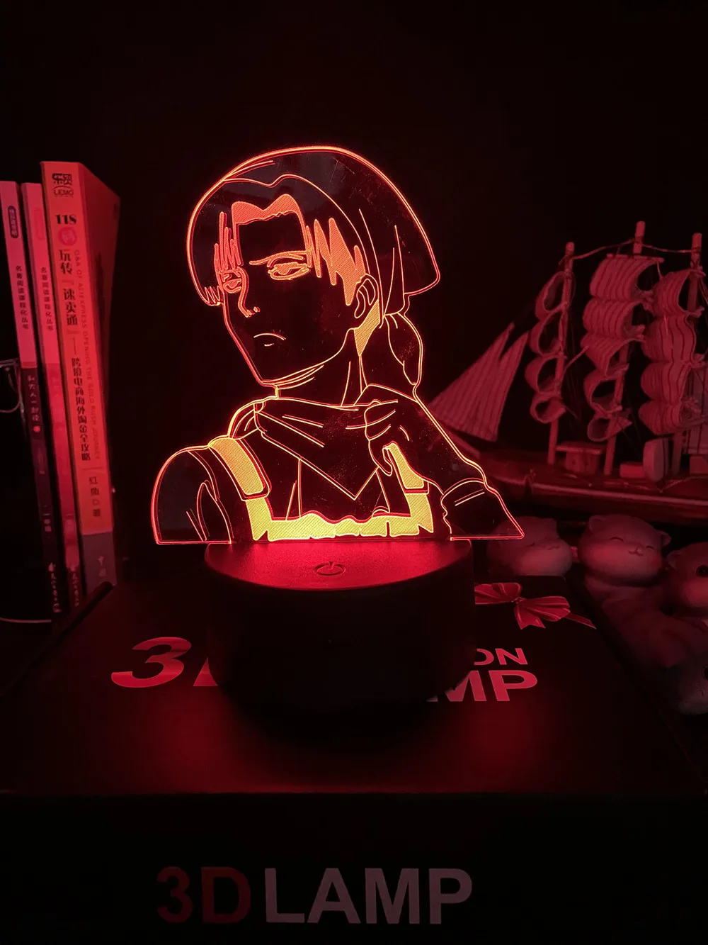 Ataque em Titã para Casa Decoração do Quarto Presente da Criança Levi Ackerman Acrílico Lâmpada Luz Led Night Light Anime 3d 5 Computers & Electronics