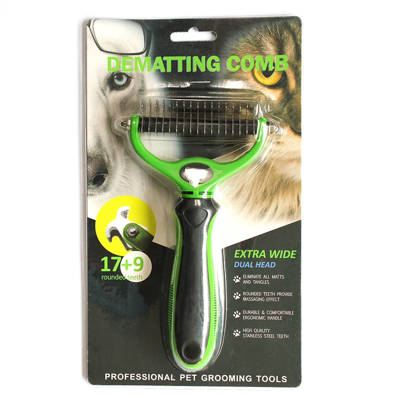 

Household Pet Comb Grooming Tool Double Sided Undercoat Rake Safe Dematting Comb For Cats And Dogs Pet Grooming Accessories