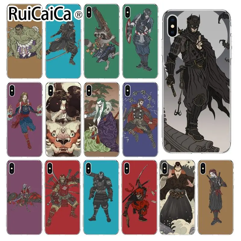 Ruicaica Ukiyo-e стиль Marvel Железный человек Капитан Америка Бэтмен чехол для телефона