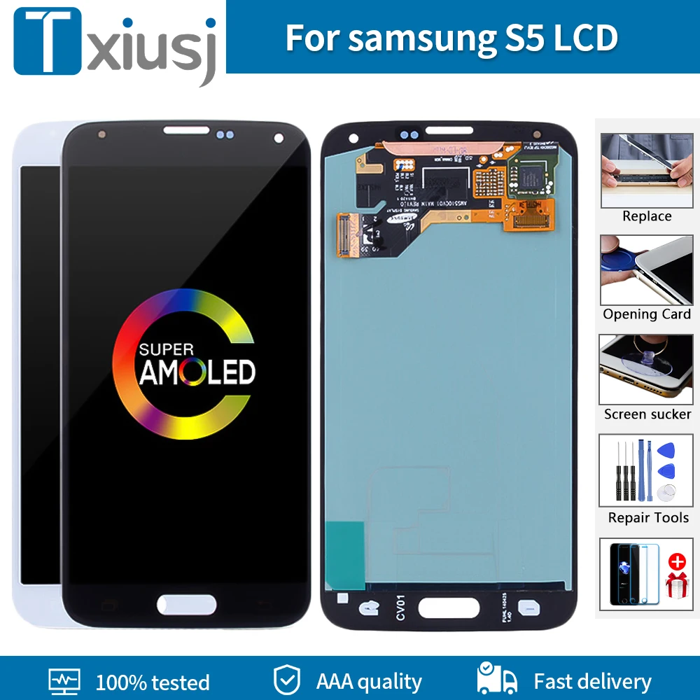 5 1 &quotSuper AMOLED для SAMSUNG Galaxy S5 i9600 G900F G900H G900M G9001 G900R ЖК дисплей с сенсорным экраном Samsung