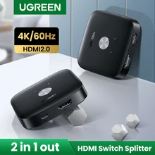 Ugreen HDMI Switch Switcher HDMI 4K/60Hz per Xiaomi Mi Box convertitore 2 In 1 Out Splitter HDMI per PS5 PS4 TV Box Switcher HDMI