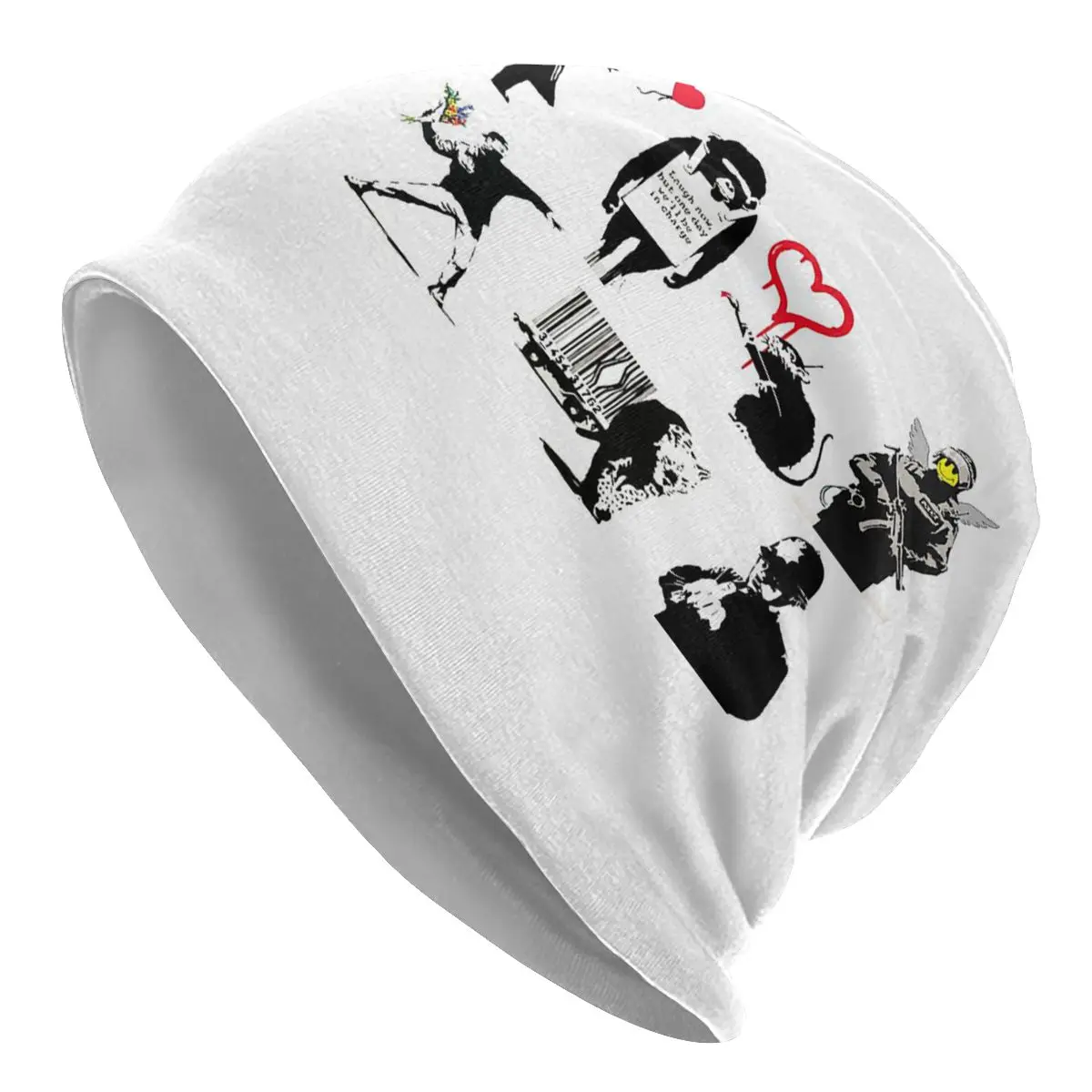 

Banksy Caps Fashion Vintage Goth Autumn Winter Outdoor Skullies Beanies Hats Unisex Men Women's Homme Warm Bonnet Knitting Hats