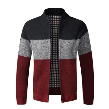 Men's Knitted Patch Style Cardigan Top