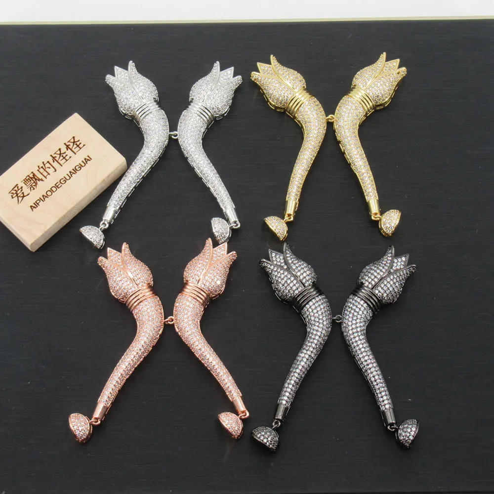 

APDGG 56x70 мм Cz микро паве бант для ожерелья подвеска ювелирные изделия DIY