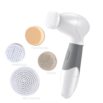 

360 Degree Rotating White Eletric Face Skin Cleasing Brush Set for Pore Minimizer Blackhead Remover Acne Scar Treatment