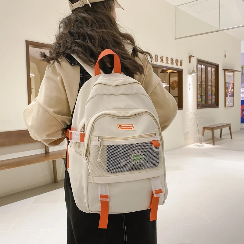 Bolsa de Escola Mochila na Moda Bolsa de Viagem Nova Menina Bonito Malha Legal Mulher Senhora Náilon Net Moda Feminina Kawaii Portátil Faculdade Mochila 6 Online shopping