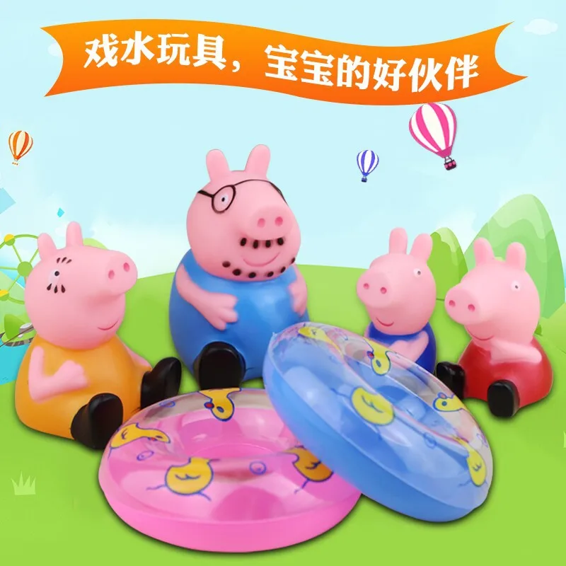 Свинка пеппа детская аниме фигурка для купания вода игрушка для ванны пинч экшн фигурка пинч желатин игрушки для мелких животных для детей 2P24