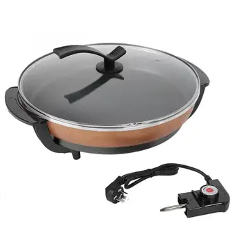 

110/220v 1500W Multifunctional Non-stick Frying Pizza Pan Electric Heating Skillet with Lid AUiEU /US Plug