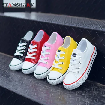 

2020 Spring Autumn Children's Low Top Canvas Shoes Kid Boys Girls Casual Shoes White Shoes 5Kids Student Breathable Sneakers