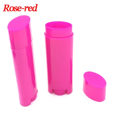 100pcs Rose-red 100 шт пустые 4,5 г/0,15 унций разноцветные тюбики бальзам для губ тюбики контейнеры для губной помады DIY косметические тюбики овальная плоская бутылка - Цвет: 100pcs Rose-red