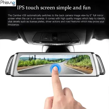 

Phisung G900 DVR 9.35" Touch Screen Dual Lens 1296P Car Rearview Mirror Camera Video Recorder Starlight Night Vision Dash Cam