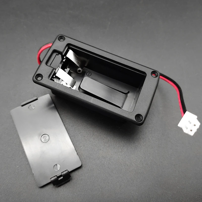 ABS 9V Battery Box Case Cover Holders Active Guitar Bass Pickup Wires Black Replacement Accessories 12/50pcs