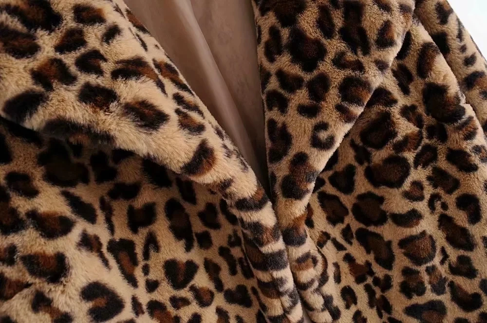 Элегантные женские леопардовые куртки из искусственного меха модные короткие стильные женские уличные куртки с карманами Повседневная женская верхняя одежда