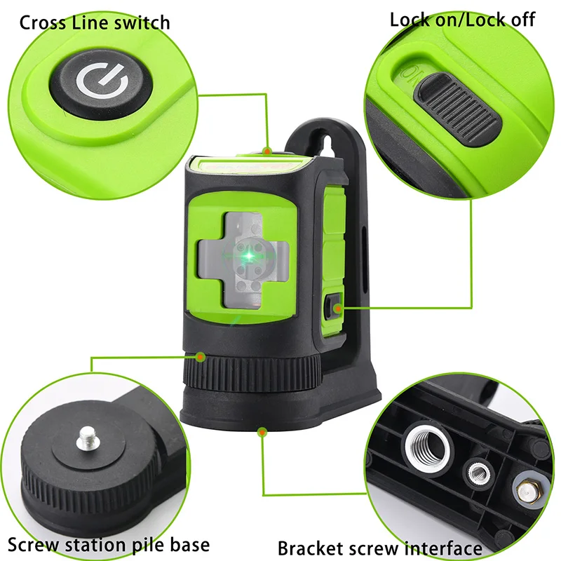 Лазерный уровень TECLASER миниатюрный нивелир с зеленым/красным лучом 2 линии