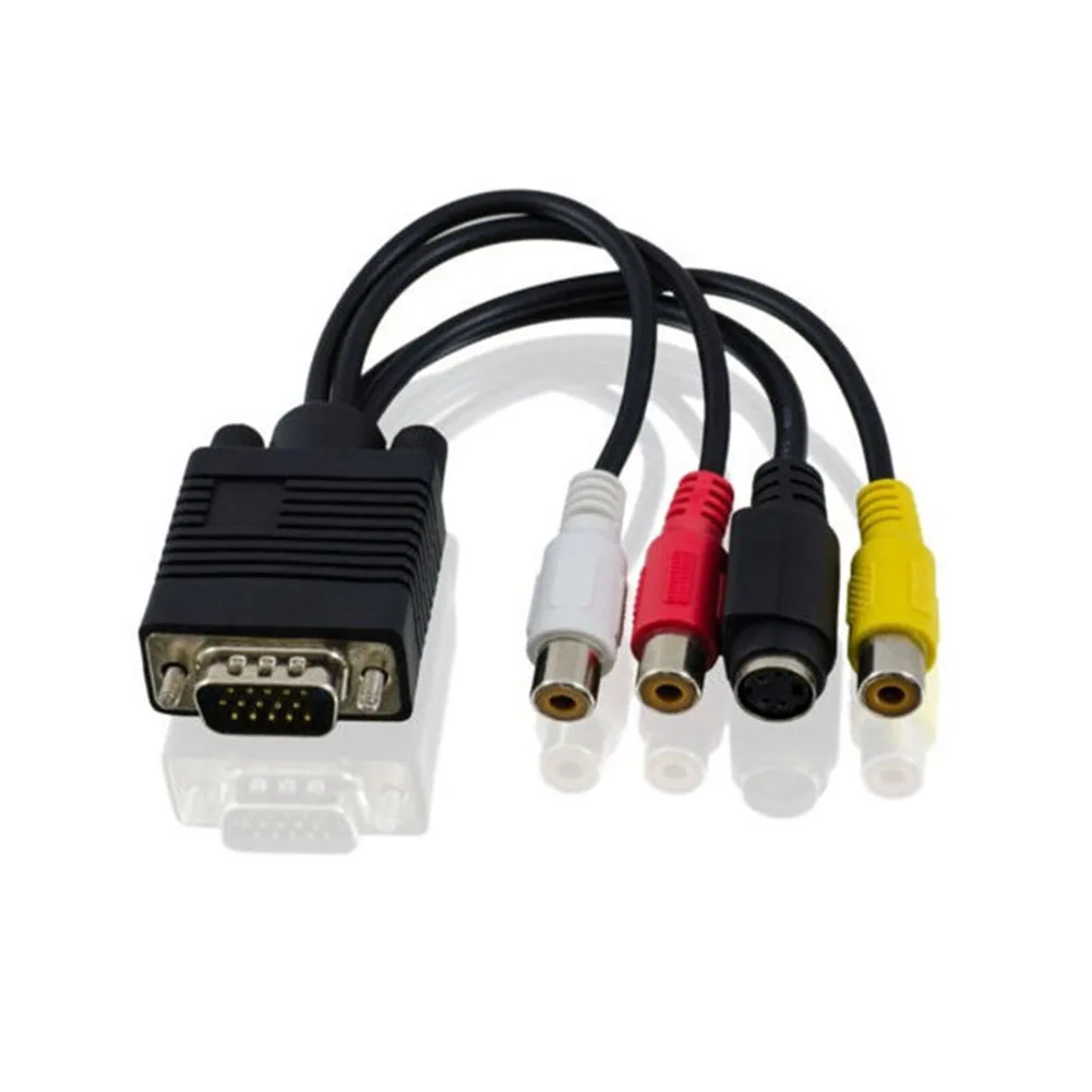 Аксессуары для ПК HD практичный VGA SVGA к S-Video AV tv Out 3 прочный портативный композитный кабель-адаптер