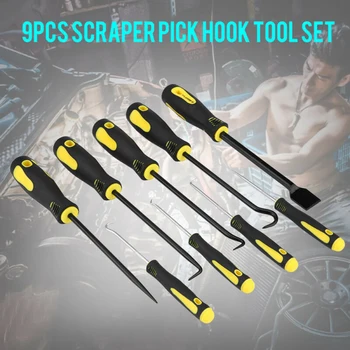 

9*Aluminum Alloy Scraper Pick And Car Hook Oil O-Ring Seal Remover Set Craft Hand Tools Lightweight And Portable Packed