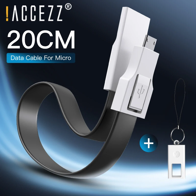 ACCEZZ внешний аккумулятор USB кабель Micro для samsung Galaxy S7 S6 Edge Xiaomi Redmi 7A короткая Быстрая зарядка данных синхронизировать мобильный телефон провод