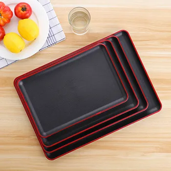 

Serving Tray Rectangular Plastic Tray Food Serving Trays Anti-slip Scratch-resistant-30