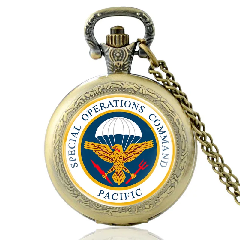 

Special Forces Airborne Special Operations Command Pacific Glass Dome Pocket Watch Men Women Necklace Pendant Jewelry Gift