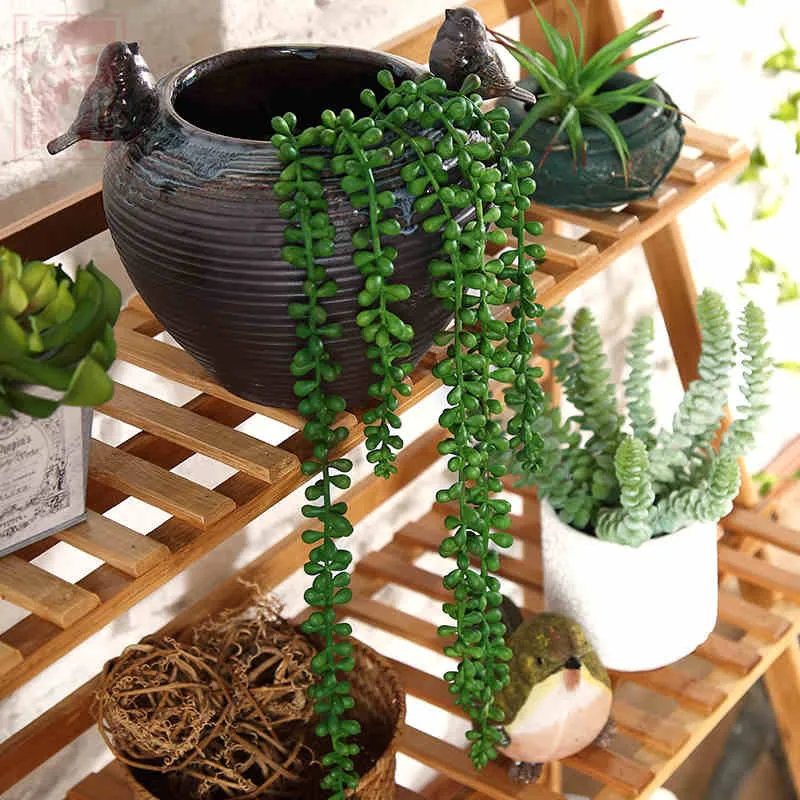 

INDIGO - Succulent Plant Green Plant Decorative Flower Cane Plastic Flowers Wall Decoration Hanging Vine Rattan Free Shipping