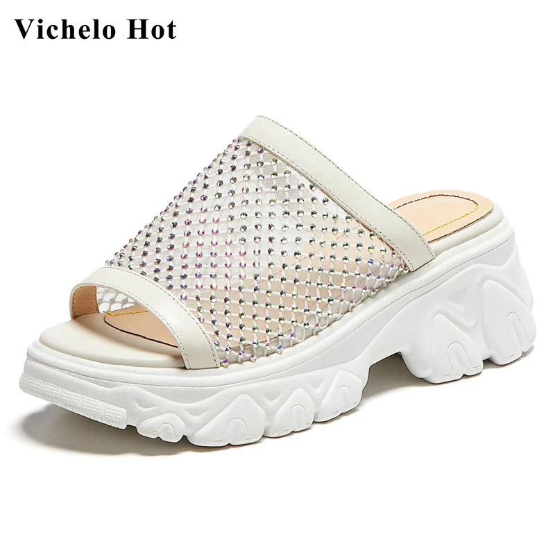 Босоножки Vichelo женские из натуральной кожи Классические сандалии с открытым