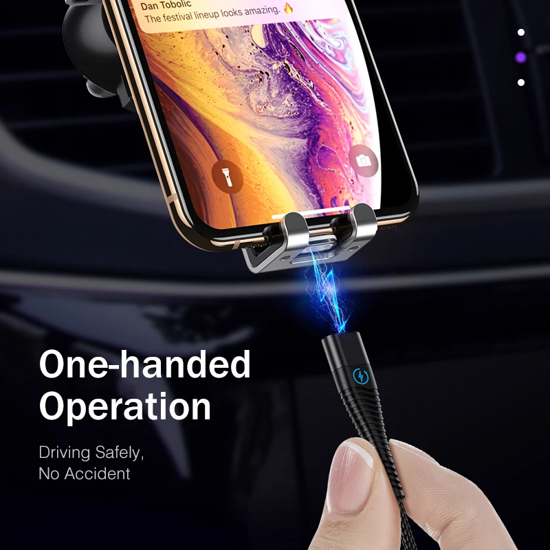 Магнитный зарядный кабель ROCK со светодиодной подсветкой Micro USB для iPhone XR XS Max X