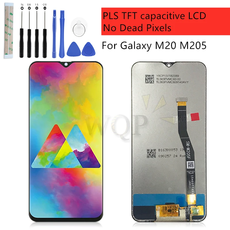 

For Samsung Galaxy M20 2019 SM-M205 M205F LCD Display Touch Screen Digitizer Assembly Replacement 100% Tested m20 display 6.3"