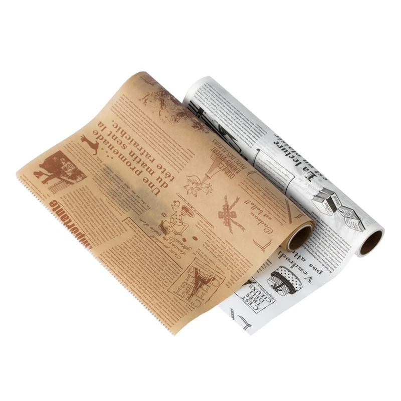 2 Pcs Cooking Parchment Paper Baking Tools Grease Bread Sandwich Burger Fries Wrappers Cookie Oilpaper 8 Meters |