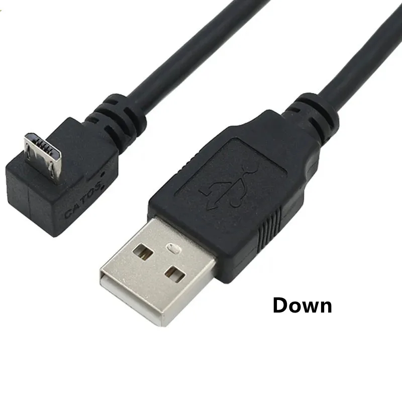 Up & Down & Left & Right Angled 90 Degree USB Micro USB Male to USB male Data Charge connector Cable 25cm 50cm for Tablet 5ft 1m