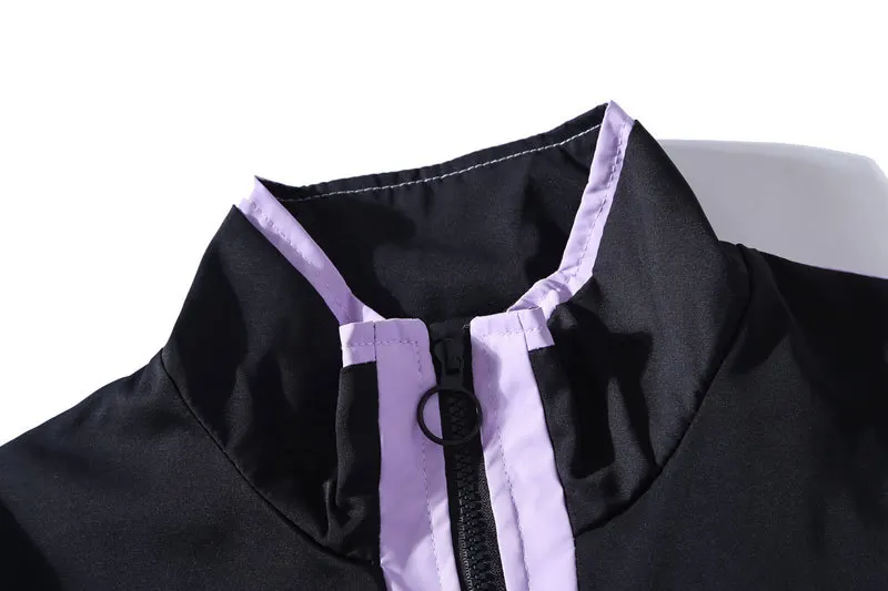 Side Pockets 3M Reflective Stripe Windbreaker Track Jackets 4