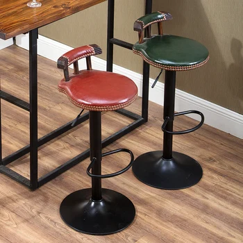 

Bar Table Bar Chair Solid Wood High Stools Long Tables and Chairs Combination Simple Home Bar Postmodern Round Table High Table