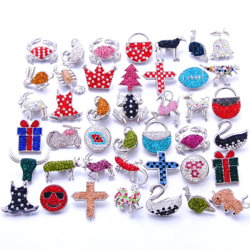 New 12MM 18mm Snap Jewelry Rhinestone Mini Metal Snap Buttons fit 12mm 18mm Bracelet Bangle Earrings Necklaces 10pcs/lot metal snap buttons