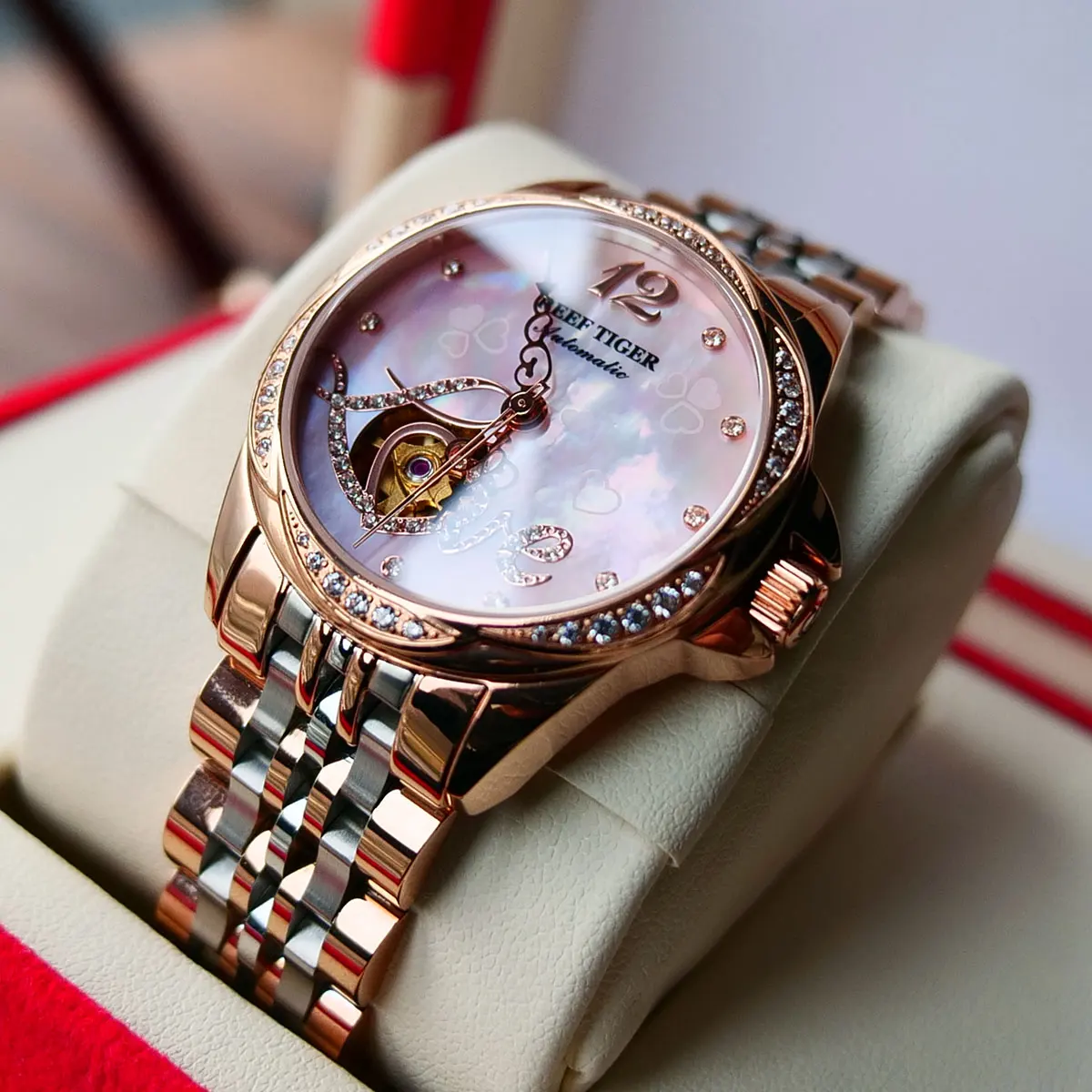 2021 Риф Тигр/RT Лидирующий бренд класса люкс цветочным узором и стразами для женщин браслет из розового золота
